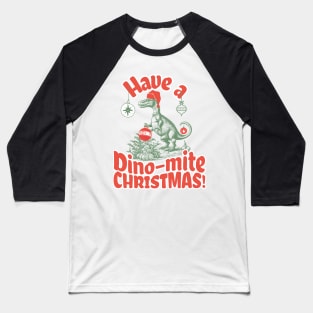 Christmas Dinosaur Baseball T-Shirt